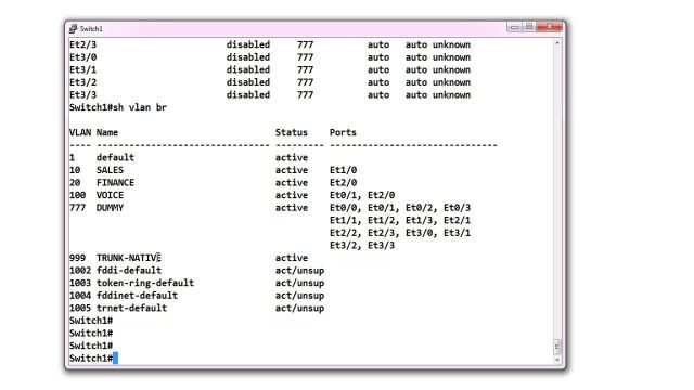 8 - Настройка Vlan 802-1Q и команды просмотра