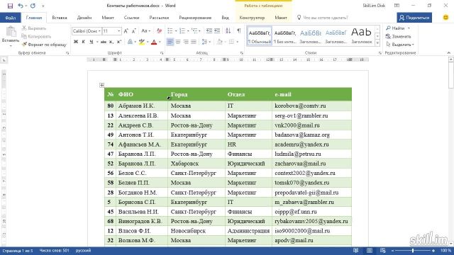 Master 22 – Сортировка столбцов по данным