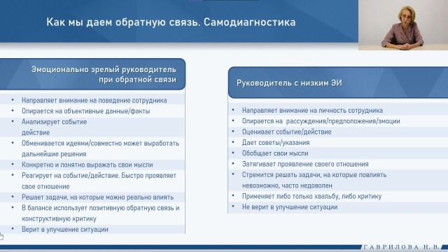 Как мы даем обратную связь. Самодиагностика